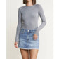 Mica Denim - Raw Hem Denim Mini Skirt