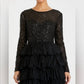 Mac Duggal - Long Sleeve Ruffle Tiered Midi Dress