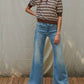 By Together - Knit Sweater Striped Half Button Up