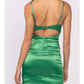 Cason Couture - The Skylar Stretch Satin Bodycon Mini Dress