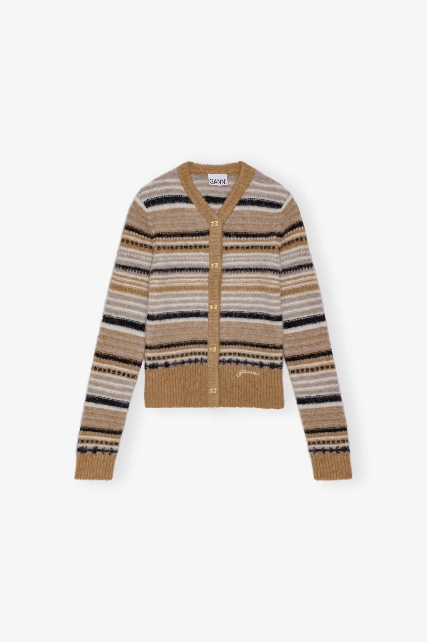 Ganni - Soft Wool Stripe Cardigan