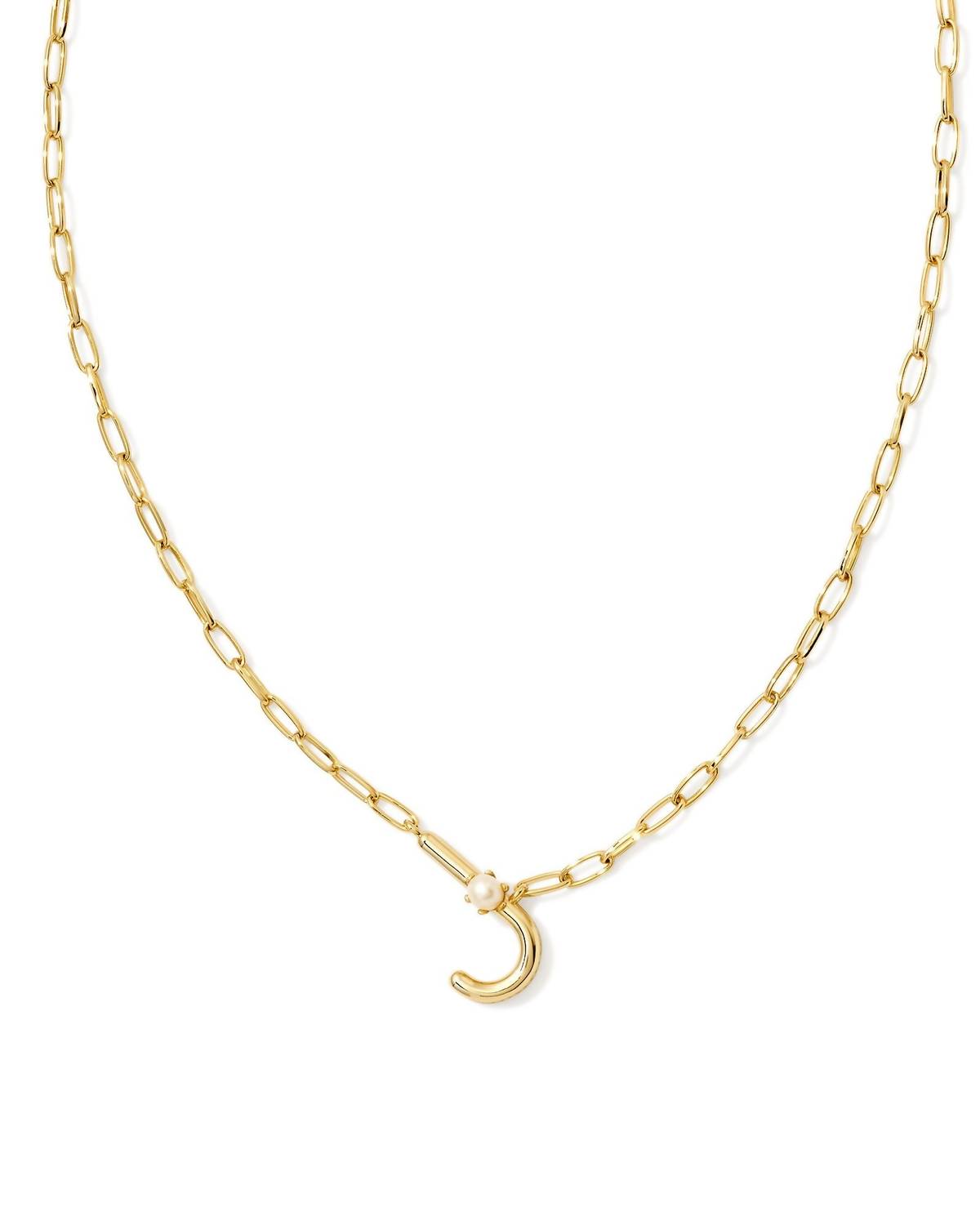 Kendra Scott - Women's Pearl Letter J Pendant Necklace
