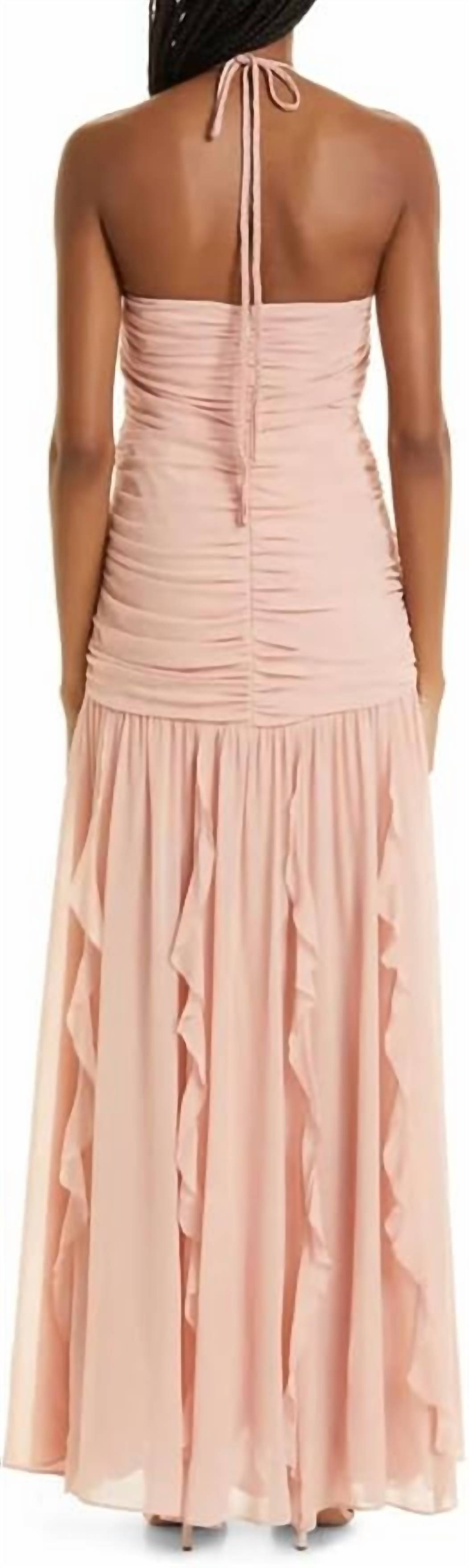 Veronica Beard - Lucine Ruched Silk-crepon Halterneck Maxi Dress