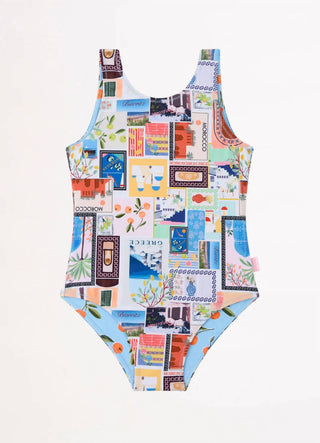 Seafolly - Girl's On Vacation Reversible One Piece Swimsuit
