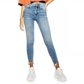 Topshop - Jamie Skinny Jeans High Rise Stretch Denim Chewed Hems