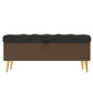 Modern Tufted Storage Ottoman Bench with Metal Legs
