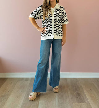 Varley - Anais Crochet Polo Shirt