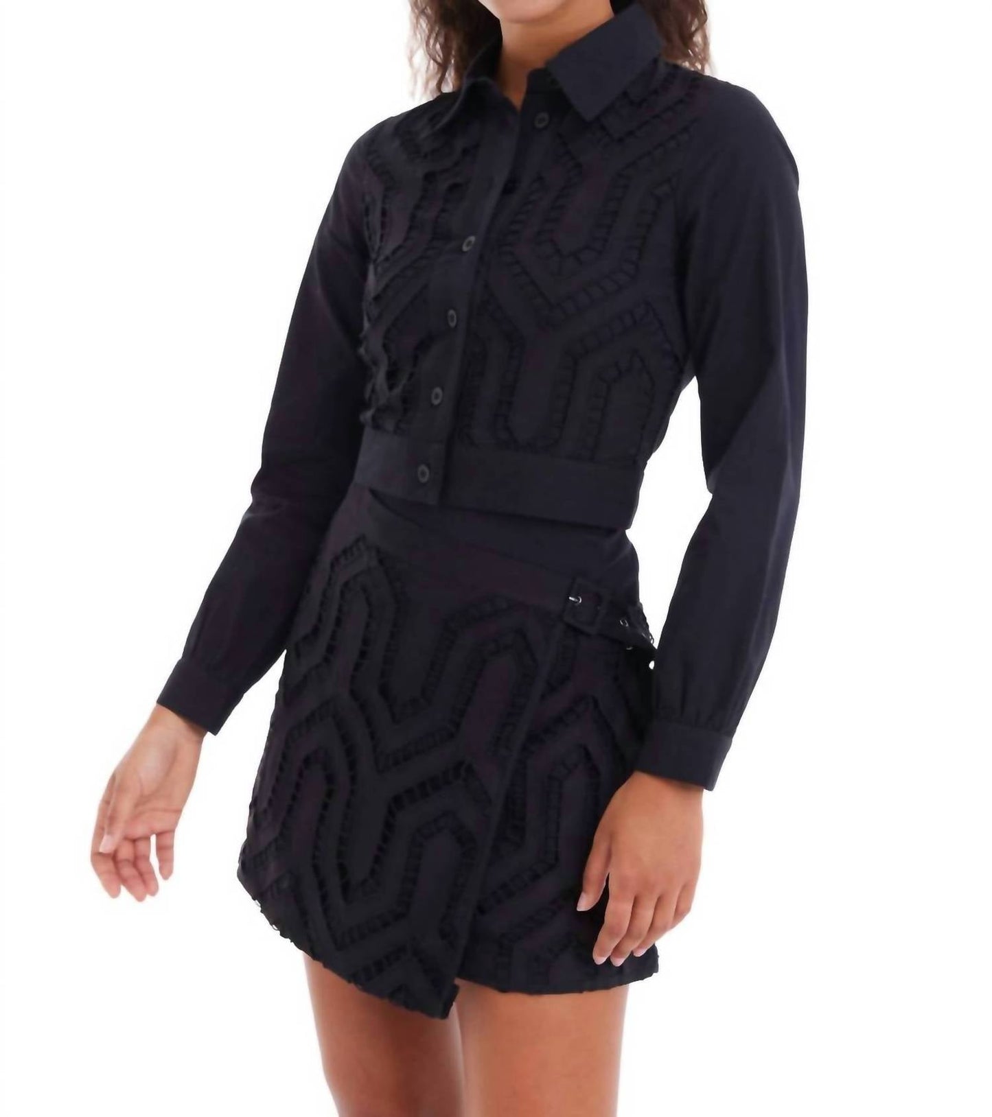 Allison New York - Diamond Cropped Shacket