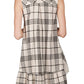 A'Reve - A'Reve Checkered Plaid Shirt Hi Lo - Ivory