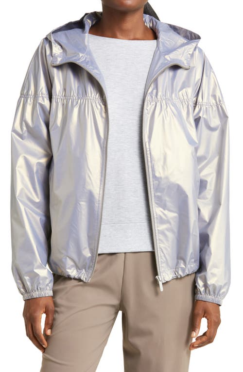 zella Shine Lightweight Packable Jacket in Silver Iridescent , Size X-Large