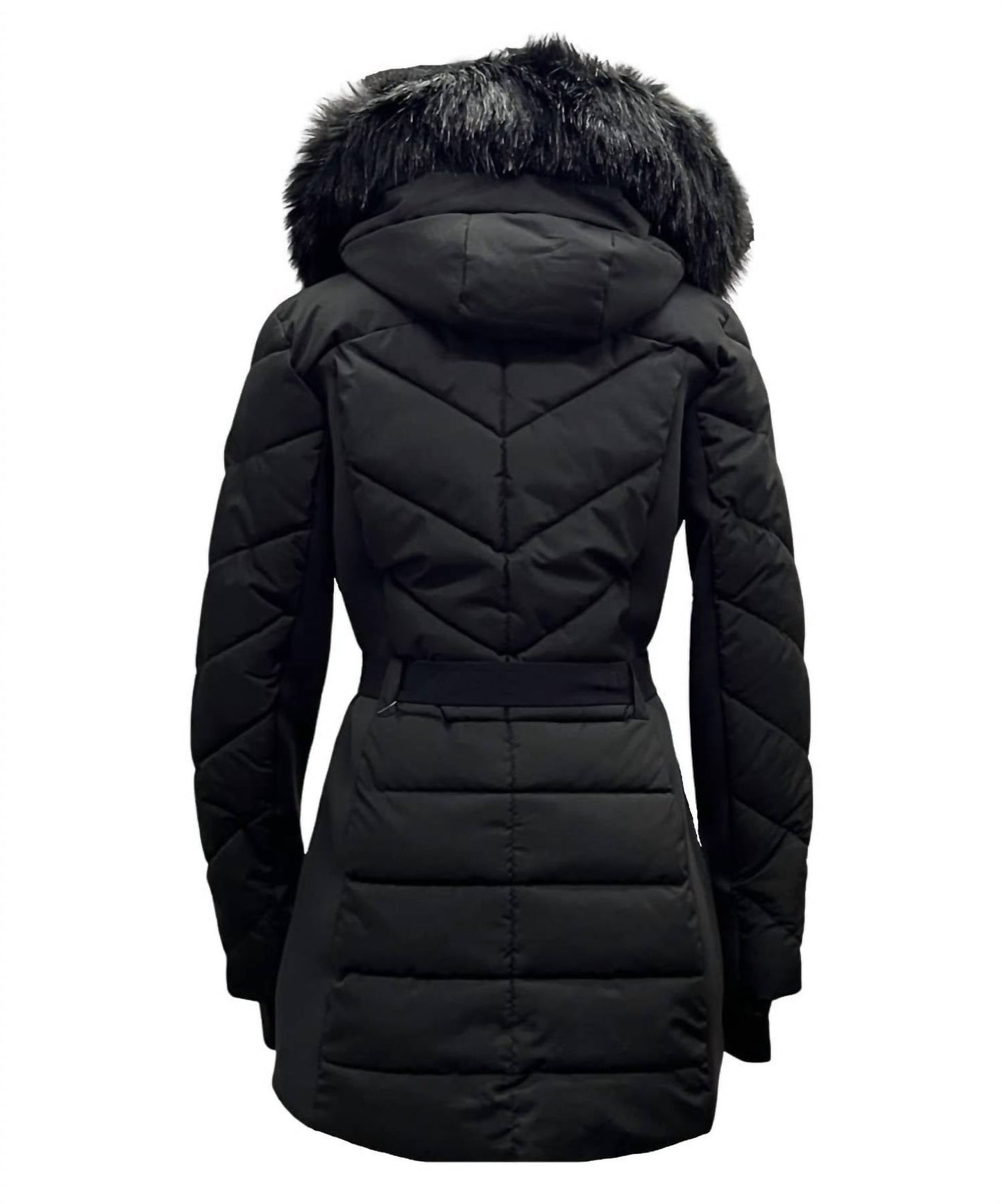 Michael Kors - Belted Faux-fur-trim Hooded Puffer Coat