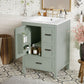 Bathroom Vanity With Sink, Soft-Close Doors, Double-Layer Shelf And 3 Drawers