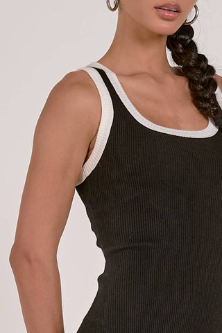 Elan - Contrast Trim Maxi Tank Dress