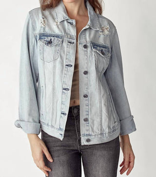 Risen - Relaxed Vintage Distressed Denim Jacket