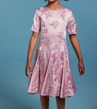 Sasha+Z - Floral Embroidered Satin Dress