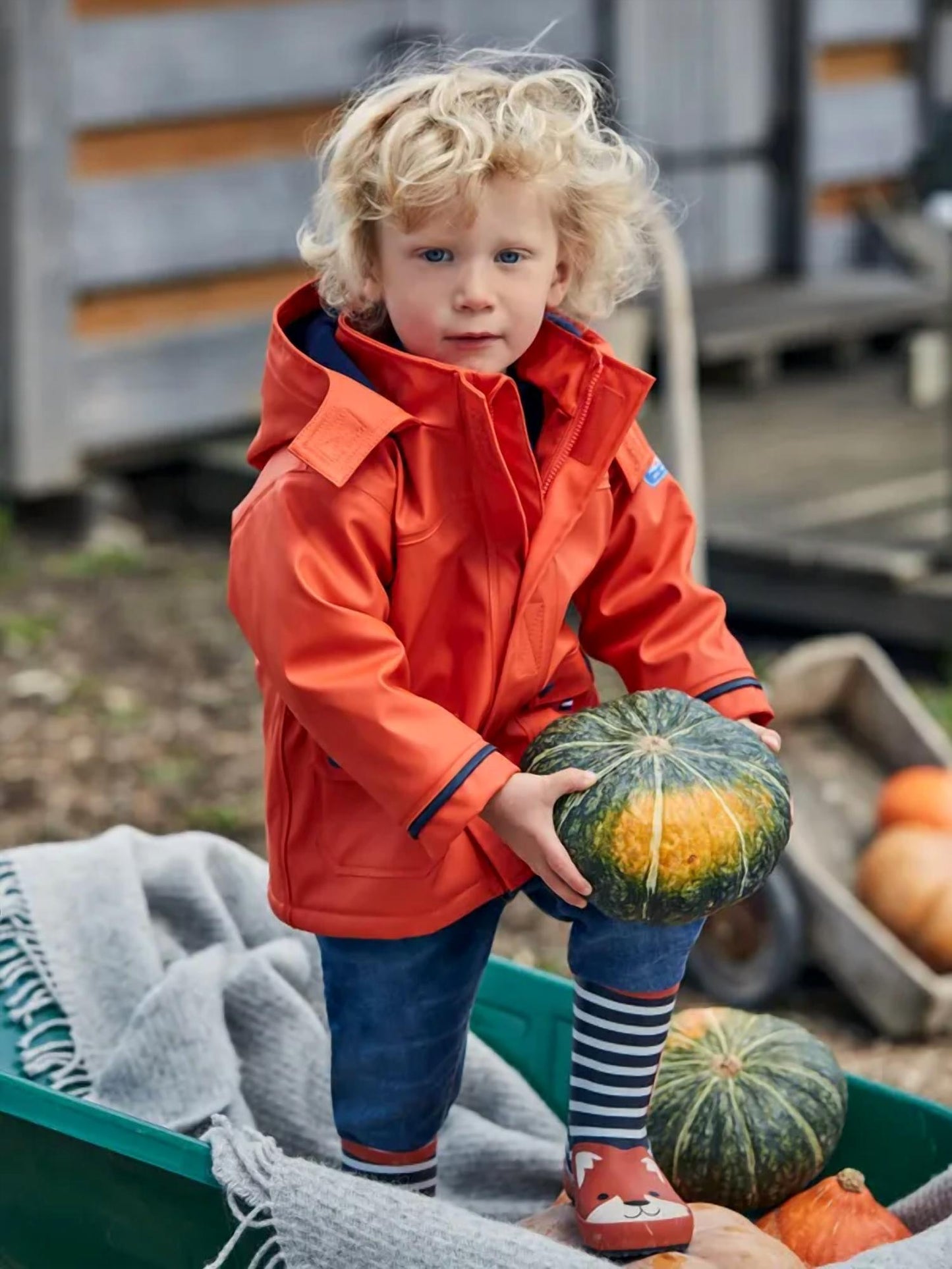 Jojo Maman Bebe - Kid's Stripe Fox Wellies Boot
