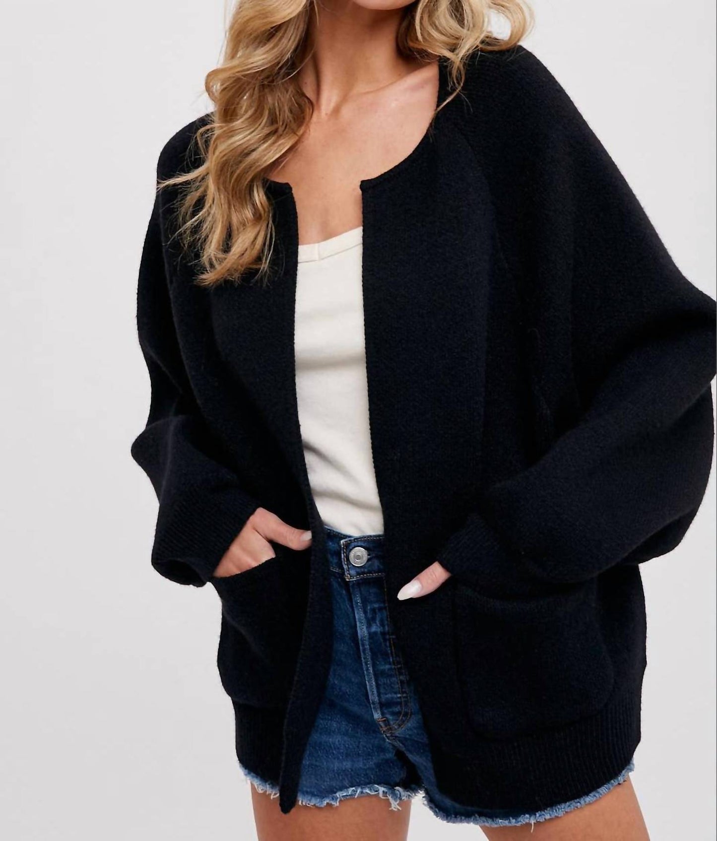 Bluivy - Open Front Sweater Jacket
