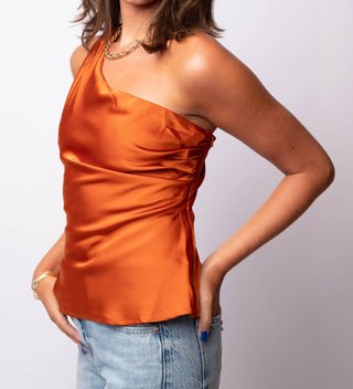 Astr - Francis Satin One Shoulder Top