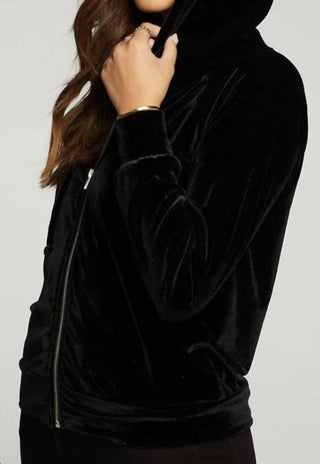 Chaser - Velvet Long Sleeve Zip Up Hoodie