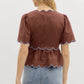 Entro - Short Sleeve ruffle hem Top