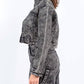 American Bazi - Chic Cropped Zip-up Bleached Jacket