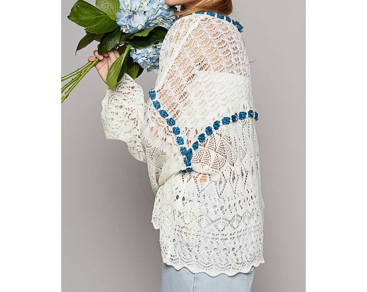 Pol - CARDIGAN WITH ROPE TRIM