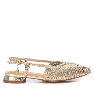 Xti - Women's Metallic Braided Slingback Flats