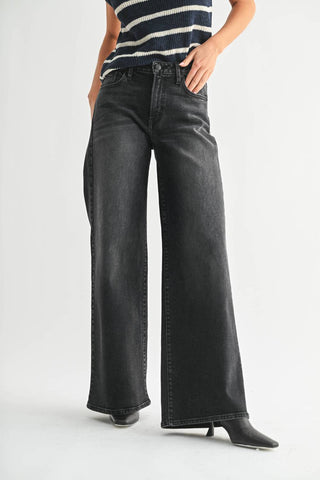 Just Black Denim - Wide-leg High Rise Denim