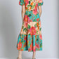 Apny - Mixed Print Long Tiered Dress