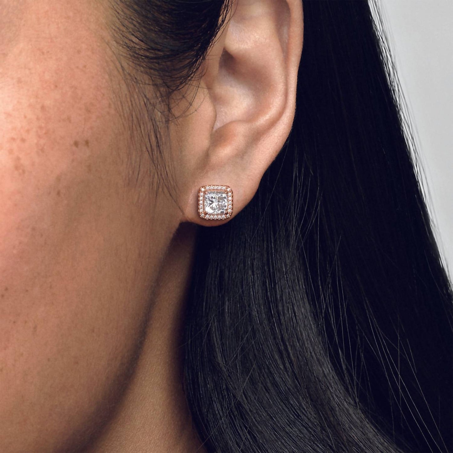 Pandora - Women's Square Sparkle Halo Stud Earrings
