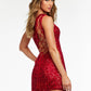 Ashleylauren - Asymmetrical Lace-up Back Cocktail Dress