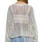 Pol - Openwork Balloon Sleeve Knit Cover Up