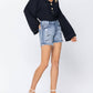 Judy Blue - Patch + Wash-out Jean Shorts