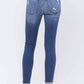 Judy Blue - Women's High Rise Destroyed Hem Skinny Denim Jeans