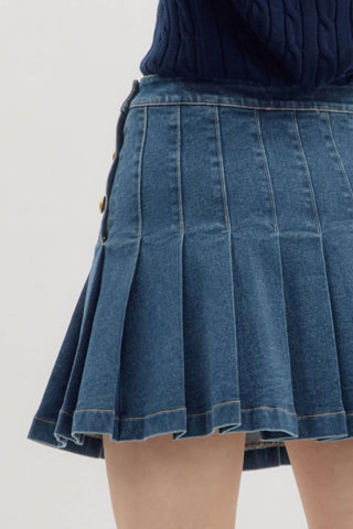 Entro - Denim Pleated Skirt