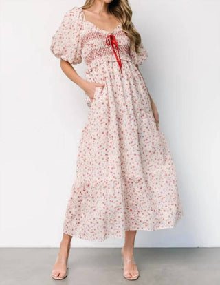 Baevely By Wellmade - Molly Floral Puff Sleeve Maxi Dress