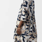 Joseph Ribkoff - Leaf Print Puff Sleeve Trapeze Dress