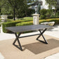 Rolando Outdoor Aluminum Dining Table With Steel Frame