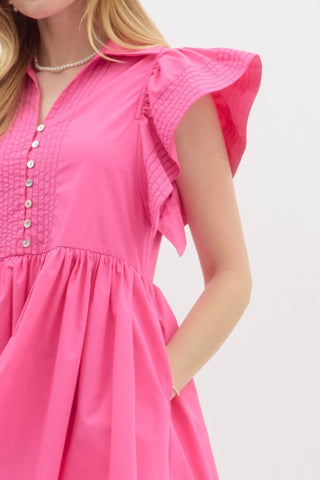 Entro - Embrace Today Flutter Sleeve Dress