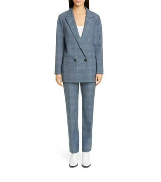 Ganni - Plaid Suiting High Rise Straight Leg Trousers