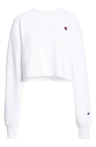 Champion - Reverse Weave Cropped Cut Off Crew Raw Hem Sweatshirt