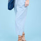 Blu Pepper - High Waist Pleated Denim Capri Pants
