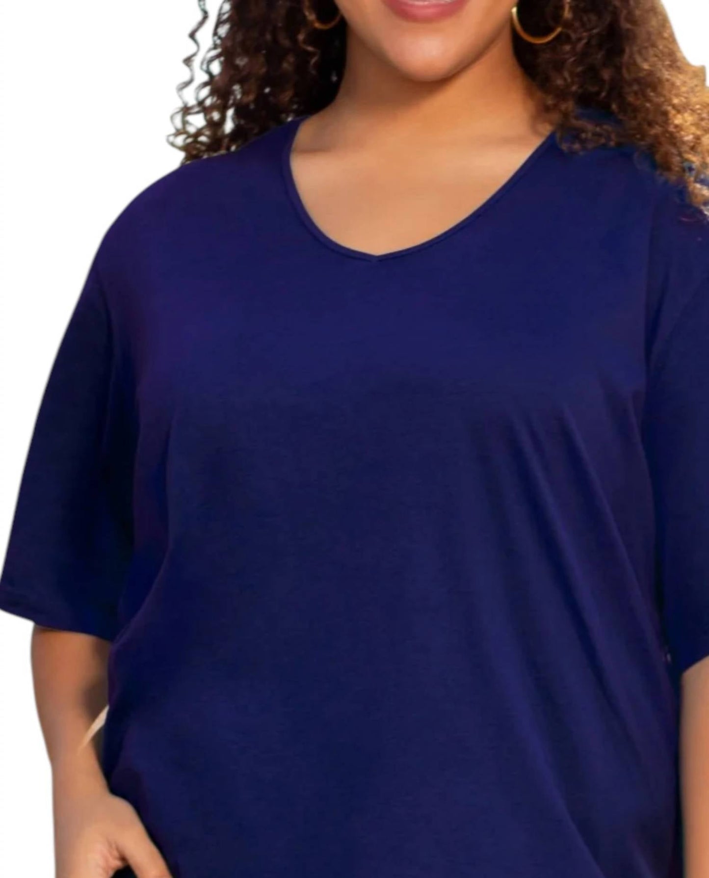 On The Plus Side - Plus Size Jersey V-neck Short Sleeve Tee