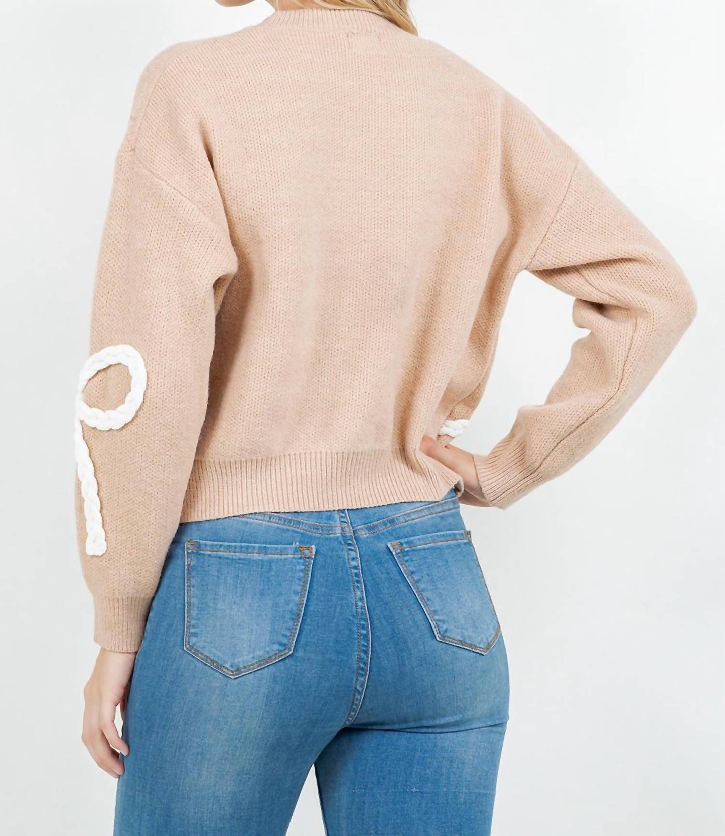 Dreamers - Braided Bow Crew Sweater