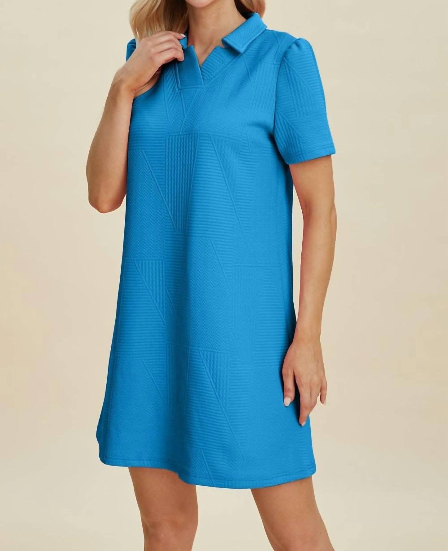 Double Take - Textured Short Sleeve Dress