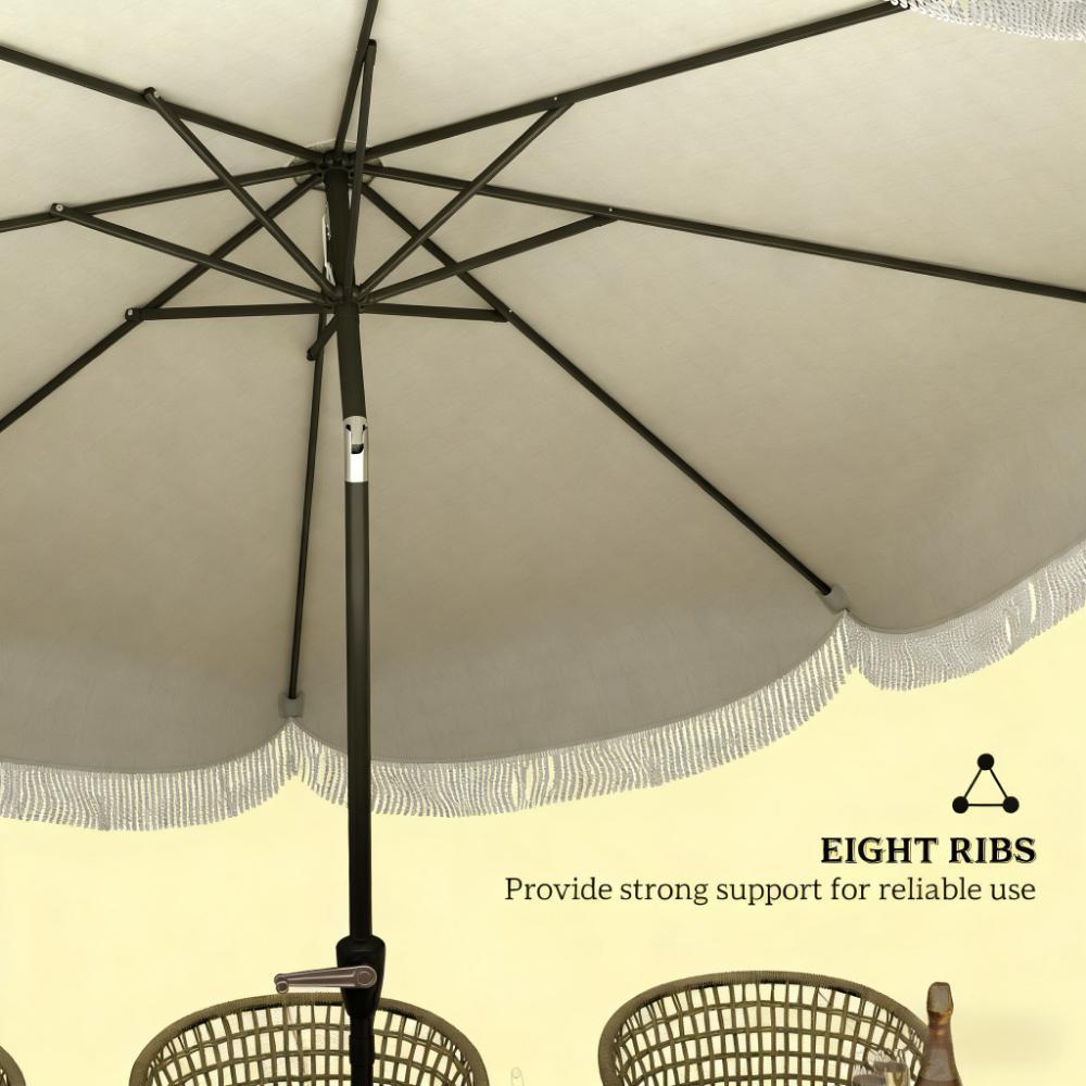 Vented Patio Table Umbrella with Crank and Push Button Tilt