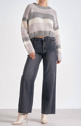Elan - Cropped Crew Neck Sweater