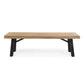 Outdoor Bench With Slat Panel Design And Acacia Wood Frame