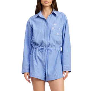En Saison - Amelie Striped Button-up Playsuit