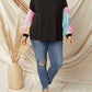 Entro - Solid Waffle Top With Sequin Sleeves - Plus